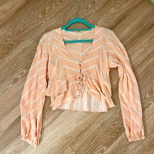 Free People Long Sleeve Crop Top